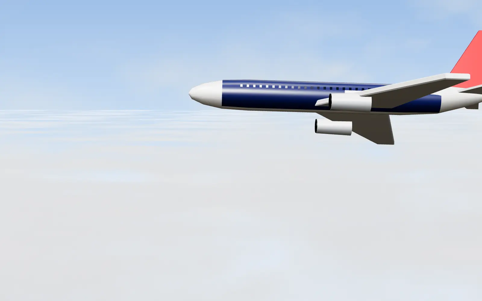 Illustration: an airliner flying above the clouds